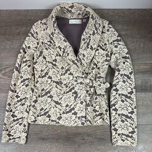 Anthropologie Charlie & Robin CLOAKED IN ROSES Blazer Size Small